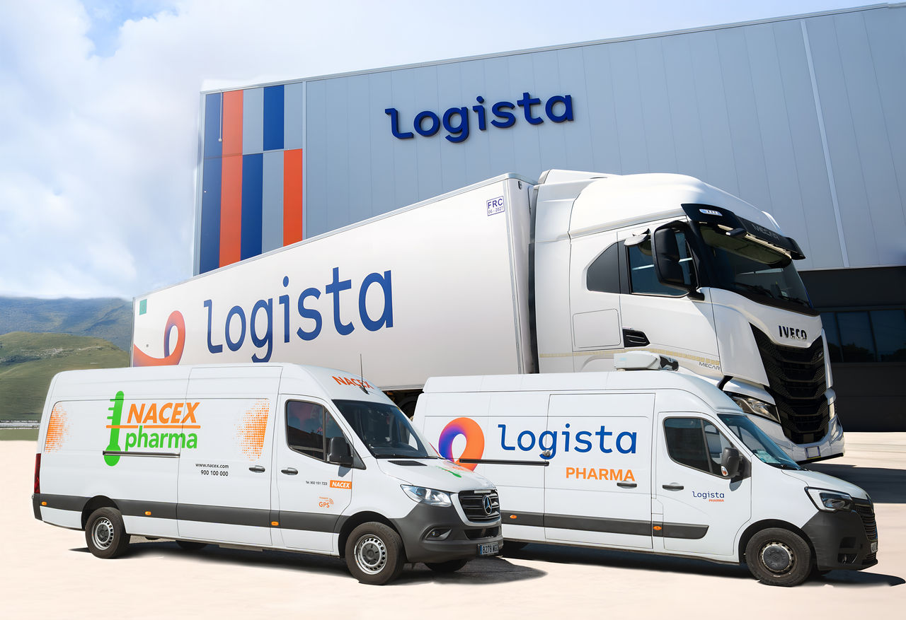 Furgonetas de Nacex, Logista Pharma y Camión de Freight